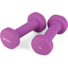 Гантелі для фітнесу неопренові Gymtek Queenfit 2х1кг фіолетовий, код: 5907766665489