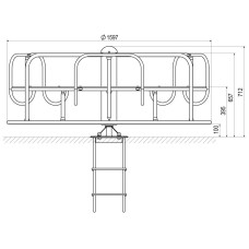 Карусель InterAtletika 1597х1597х712 мм, код: TE211-SM