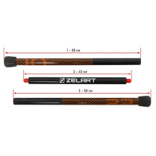Бодібар 3-х секційний Bar Zelart 10кг, чорний-помаранчевий, код: FI-9994-10-S52