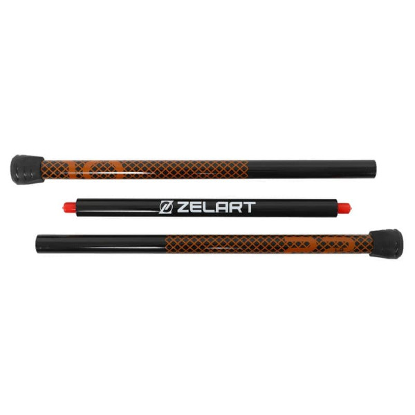 Бодібар 3-х секційний Bar Zelart 10кг, чорний-помаранчевий, код: FI-9994-10-S52
