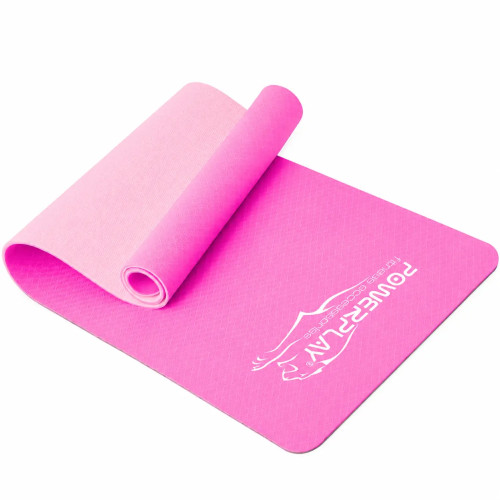 Килимок для йоги та фітнесу PowerPlay TPE Premium Performance Mat Рожевий (183x61x0.6 см.), код: PP_4150_Pink