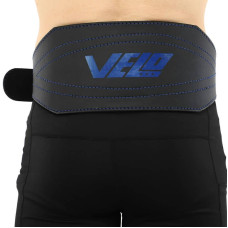 Пояс атлетичний шкіряний Velo 2XL ширина-15см, чорний-синій, код: VL-9742_2XL