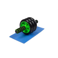 Ролик для пресу EasyFit з килимком Зелений (3 колеса), код: EF-1353-GN
