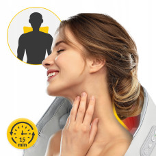 Накидка-масажер 4Fizjo Shiatsu Evo+ для шиї та спини, акумуляторний, сірий, код: P-5905973404150