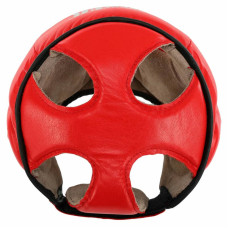 Шолом боксерський з повним захистом шкіряний Boxer New M, червоний, код: 2033-N_MR