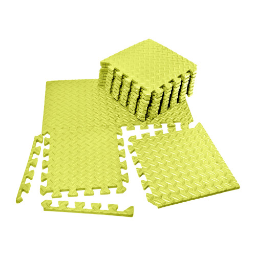 Татамі мат (хвіст ластівки) EasyFit 8 шт, 300х300х10мм, жовтий, код: EF-1950-30-Y