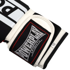 Боксерські рукавиці PowerPlay Matt Challenger 12 унцій, чорний-білий, код: PP_3086_12oz_Bl/White