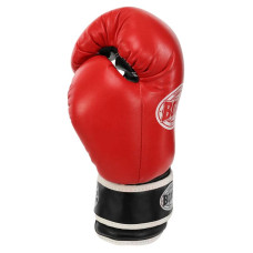 Рукавички боксерські Boxer шкіряні на липучці 10 унцій, червоний-чорний, код: 2023_10R-S52