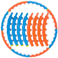 Обруч масажний FitGo Hula Hoop 950 мм, блакитний-помаранчевий, код: BY-021_BLOR