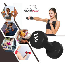 Гантелі вінілові PowerPlay Achilles 2х2 кг, чорні, код: PP_4125_2kg_2in