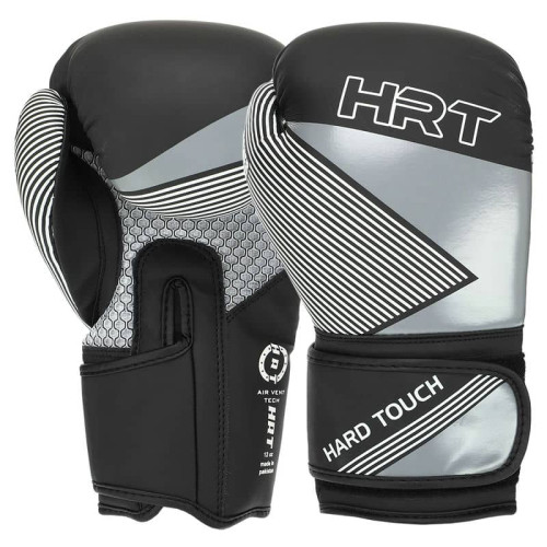 Боксерські рукавиці Hard Touch 14 унцій, чорний-срібний, код: BO-7698_14BKGR