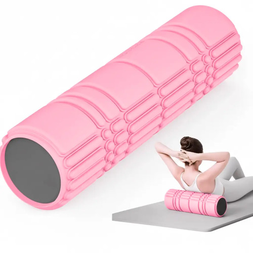Масажний ролик WCG K3 Premium Foam Roller 42 см, 3D рельєф, EVA, до 200 кг, рожевий, код: K3-FR42-PK