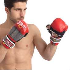 Рукавички гібридні для єдиноборств ММА Everlast 12 унцій, червоний-сірий, код: 0272_12R