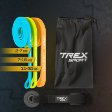 Набір резинок для фітнесу Trex Sport TX-003PBV 3в1 2-30кг, код: 5902308237322