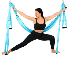 Гамак для йоги Antigravity Yoga Zelart 2340x1340 мм, блакитний, код: FI-5453-S52