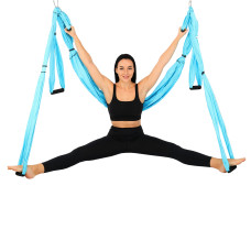 Гамак для йоги Antigravity Yoga Zelart 2340x1340 мм, блакитний, код: FI-5453-S52