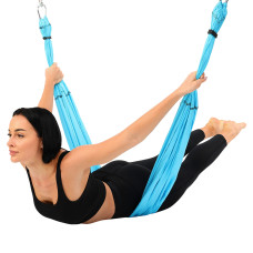Гамак для йоги Antigravity Yoga Zelart 2340x1340 мм, блакитний, код: FI-5453-S52