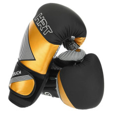 Боксерські рукавиці Hard Touch 12 унцій, чорний-золотий, код: BO-7698_12BKY
