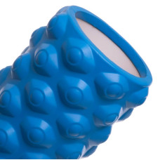 Роллер для занять йогою і пілатесом FitGo Grid Bubble Roller 450х140 мм, синій, код: FI-6672-Bubble_BL