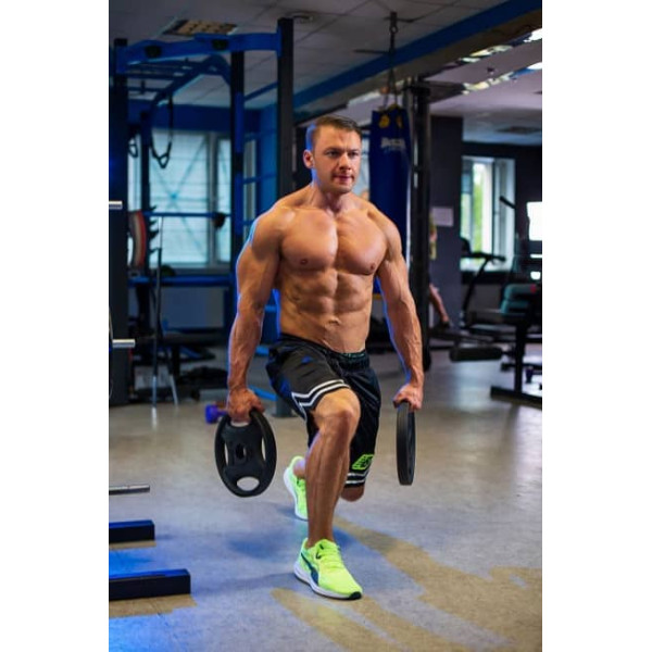 Диск олімпійський RN-Sport 15 кг під гриф Ø51мм з Quatro хватом, код: RN_quatro 15-51