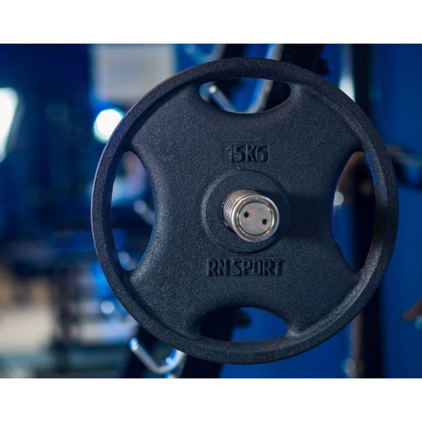 Диск олімпійський RN-Sport 15 кг під гриф Ø51мм з Quatro хватом, код: RN_quatro 15-51