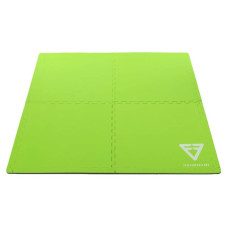 Килимок спортивний пазл ZelartGym Mat 4шт в наборі 620х620х12 мм, чорний-зелений, код: FI-5115-S52