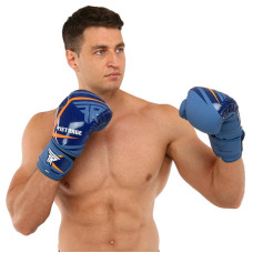 Боксерські рукавиці шкіряні Fistrage 14oz, синій, код: VL-4279_14BL