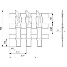 Секція огорожі InterAtletika Бамбук, 860х35х809 мм, код: S764.10-SM