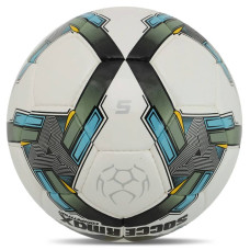 М"яч футбольний Soccermax №5 PU, білий-сірий, код: FB-4194-S52