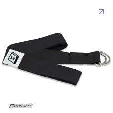 Ремінь для йоги EasyFit з петлею (чорний), код: EF-1831-BK