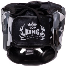 Шолом боксерський з повним захистом шкіряна Top King Empower Camouflage M камуфляж сірий, код: TKHGEM-03_MGR-S52