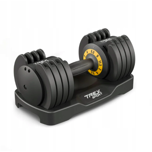 Гантель розбірна регульована Trex Sport 2-11,5кг чорний, код: 5902308234673