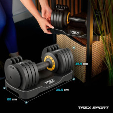 Гантель розбірна регульована Trex Sport 2-11,5кг чорний, код: 5902308234673