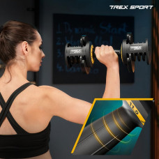 Гантель розбірна регульована Trex Sport 2-11,5кг чорний, код: 5902308234673