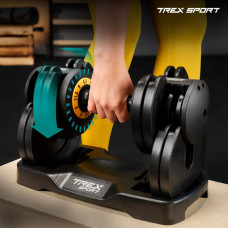 Гантель розбірна регульована Trex Sport 2-11,5кг чорний, код: 5902308234673
