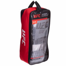 Рукавички боксерські шкіряні UFC PRO Training 16 унцій, сірий-чорний, код: UHK-69995-S52