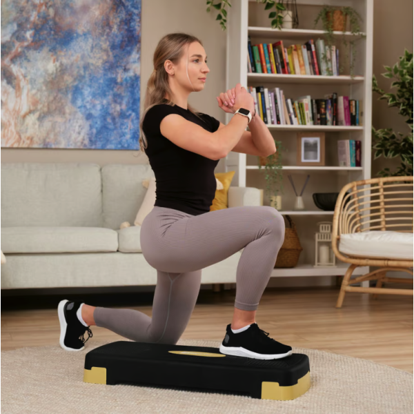 Степ платформа Hop-Sport HS-PP033AS чорно-золота, код: 5902308235335