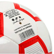М"яч футбольний Soccermax №5 PU, білий-червоний, код: FB-5057_WR
