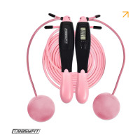Скакалка для схуднення EasyFit TwinRope 2,8 м чорний-рожевий, код: EF-1909-BP