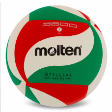 М"яч волейбольний Molten №5 PU, білий-зелений-червоний, код: V5M3600-S52