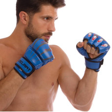 Рукавички для змішаних єдиноборств MMA Zelart розмір S, синий-чорний, код: BO-1394_SBLBK