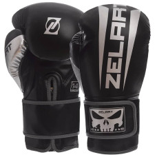 Рукавички боксерські Zelart PU 14 унцій, чорний-срібний, код: BO-1323_14BKGR