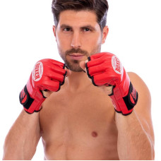 Рукавички для змішаних єдиноборств MMA Boxer M, червоний, код: 5021_MR