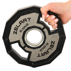 Диски гумові 2 Handle металева втулка Zelart 51мм, 2,5кг, чорний-сірий, код: TA-4792-2_5