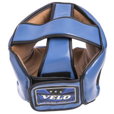 Шолом боксерський з повним захистом шкіряний Velo M синій, код: VL-2219_MBL-S52
