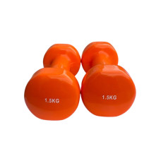 Гантель для фітнесу з вініловим покриттям Generation Fintess FF51D3B-1.5kg, 1х1,5 кг, помаранчевий, код: 523432-AX