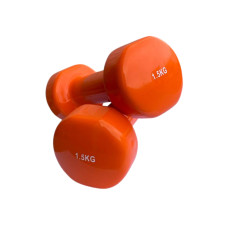Гантель для фітнесу з вініловим покриттям Generation Fintess FF51D3B-1.5kg, 1х1,5 кг, помаранчевий, код: 523432-AX