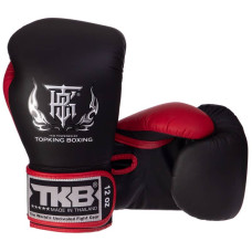 Рукавички боксерські Top King Reborn шкіряні 12 унцій, чорний-червоний, код: TKBGRB-01_12R-S52