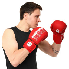 Рукавички шкіряні боксерські Hard Touch 14 унцій, червоний, код: BO-4436_14R