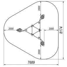 Карусель InterAtletika Торнадо, 3686х4175х2587 мм, код: TE228.3-SM